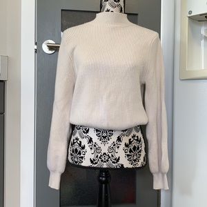 Zara mockneck puff sleeve knit sweater medium nwot